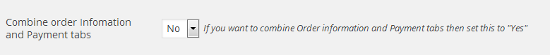 Combine Order and Payment tabs